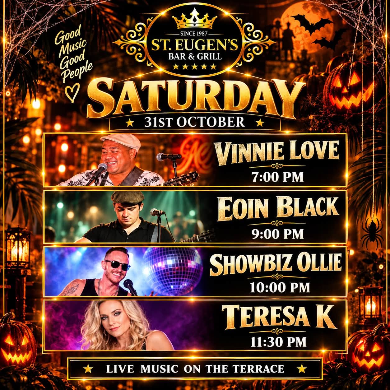 Vinnie Love en St Eugen's, San Eugenio: cartel del evento en Tenerife
