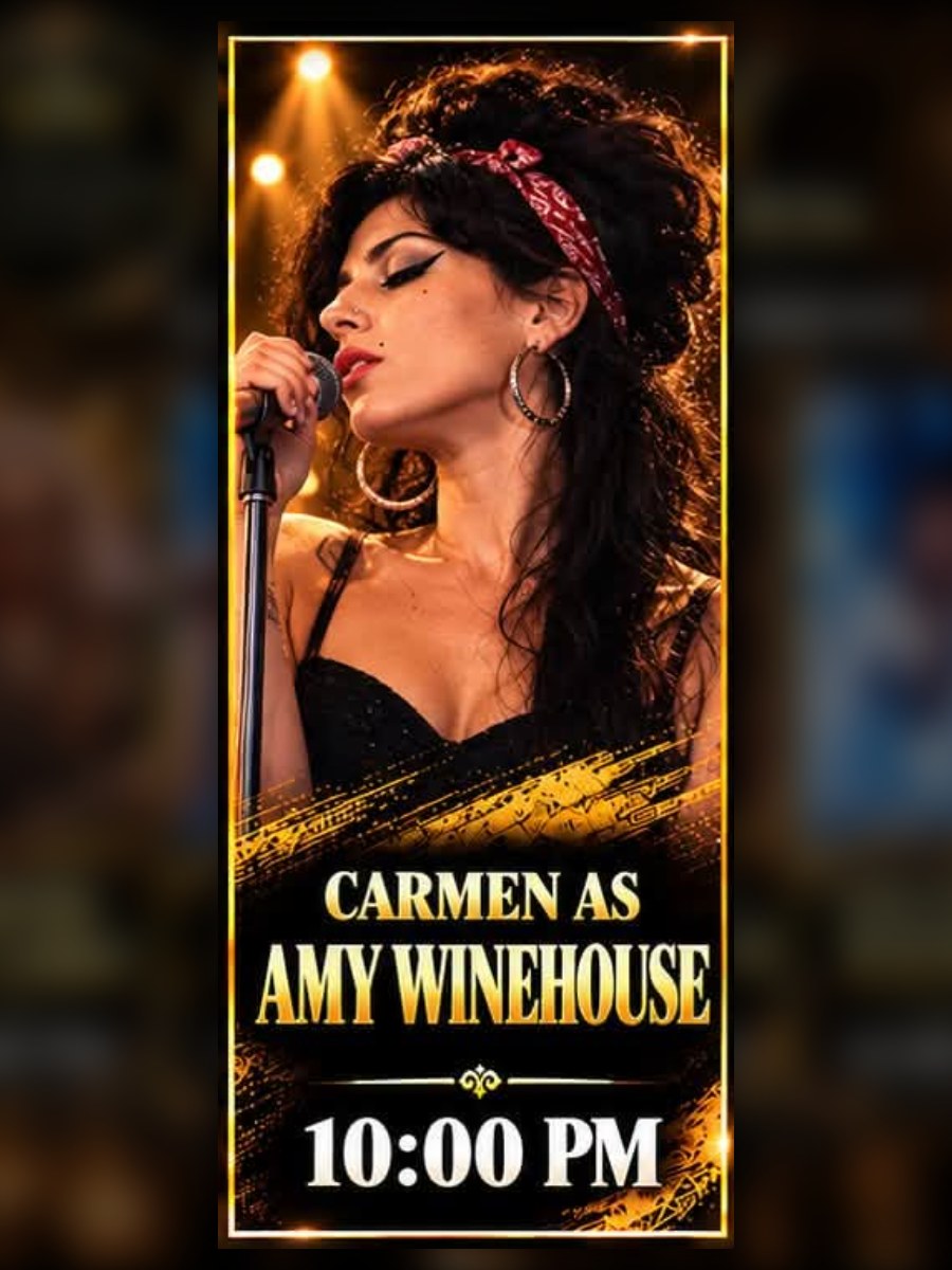 Carmen as Amy Winehouse im St Eugen's, San Eugenio – Veranstaltungsplakat Teneriffa