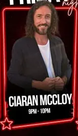 Ciaran McCloy en Mustang Sally's Tenerife, Fañabé: cartel del evento en Tenerife
