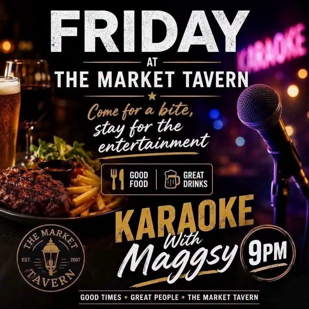 Karaoke with Maggsy en The Market Tavern, Los Cristianos: cartel del evento en Tenerife