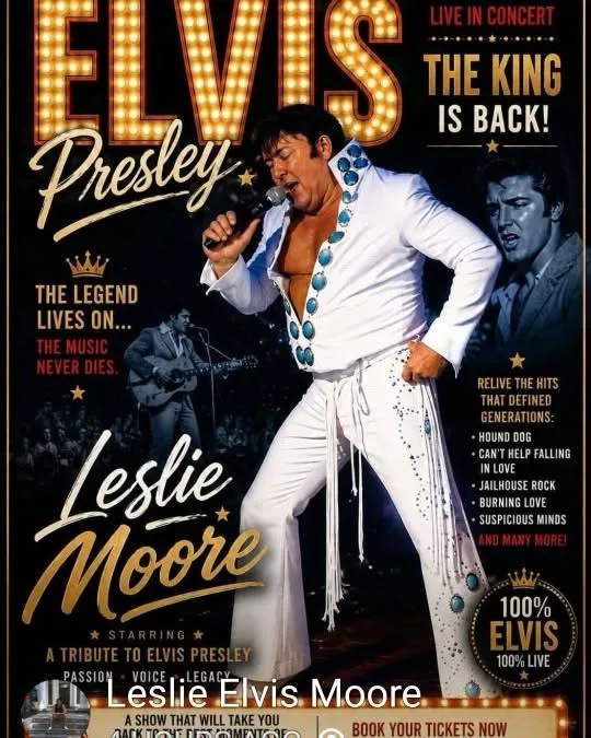 Leslie Elvis Moore en Elvis Bar, Torviscas: cartel del evento en Tenerife