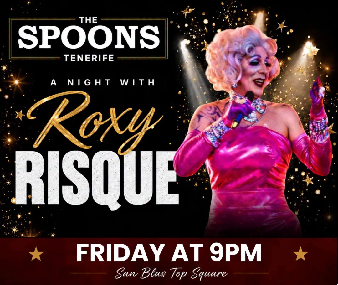 Roxy Risque à The Spoons, Golf del Sur – affiche d'événement à Tenerife