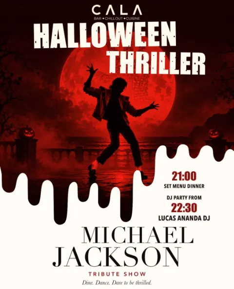 Halloween Thriller – Michael Jackson Tribute Show at CALA Tenerife, Torviscas — Tenerife event poster