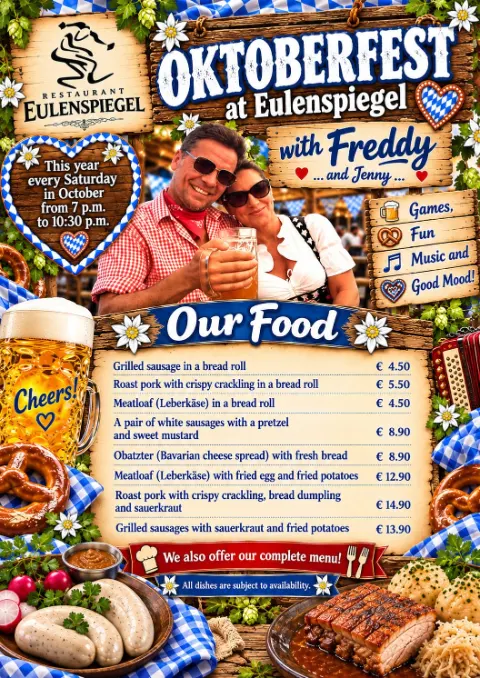 OKTOBERFEST at Restaurant Eulenspiegel at Eulenspiegel Teneriffa, San Eugenio — Tenerife event poster