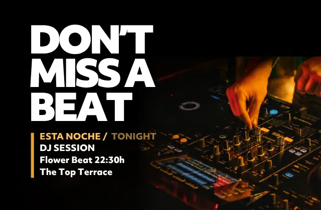 Dj Session Flower Beat im Hard Rock Cafe Tenerife, Playa de las Américas – Veranstaltungsplakat Teneriffa