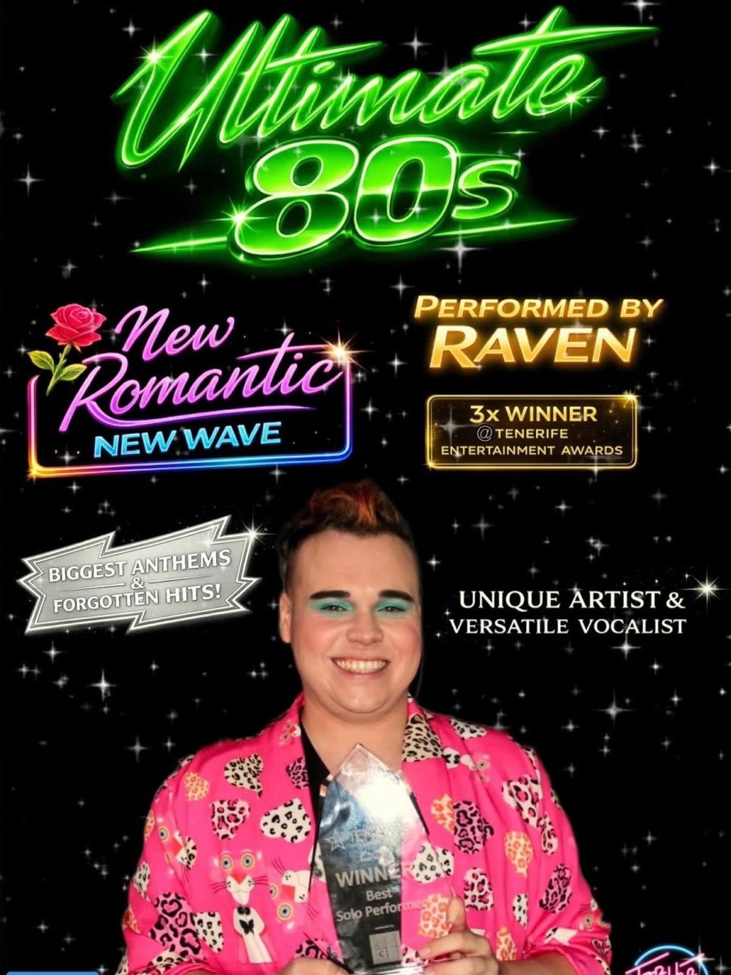 Raven - Electric Dreams 80s hits im The Moonlight Bar, Costa Adeje – Veranstaltungsplakat Teneriffa
