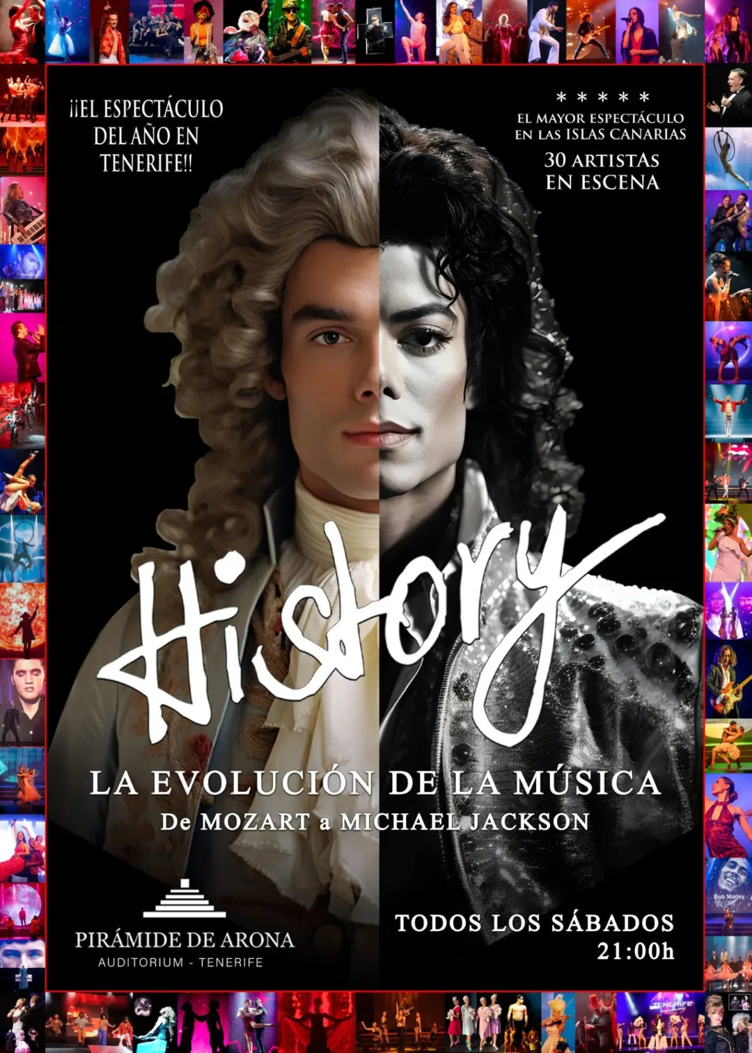 History – The Evolution of Music: From Mozart to Michael Jackson en HISTORY - The Evolution of Music, Playa de las Américas: cartel del evento en Tenerife